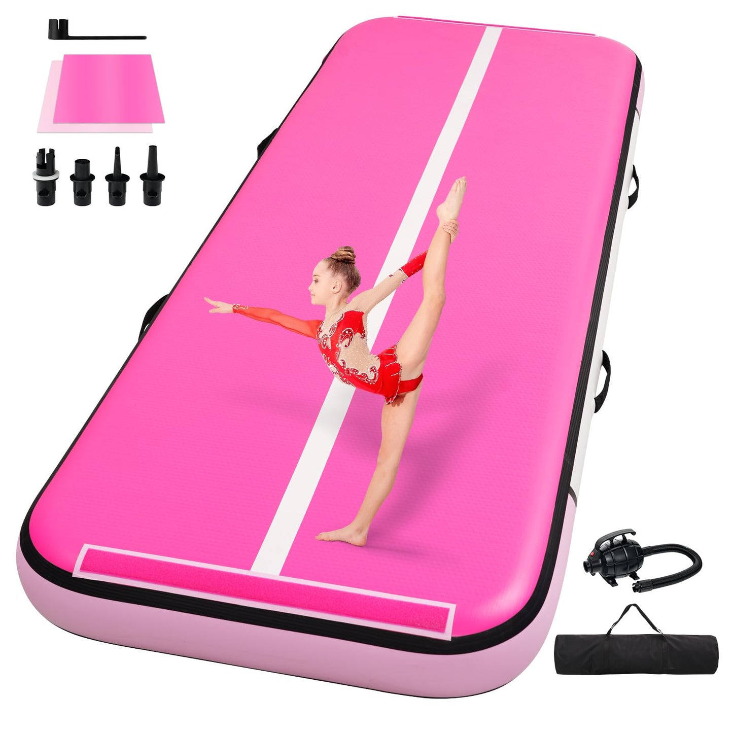 Tumble Track, Inflatable Tumbling Mat,Tumble Track Mats for Gymnastics, and Tumble Track with 4/6/8 Inches Thickness for Home, Training, Cheerleading, Yoga, Water with Pump