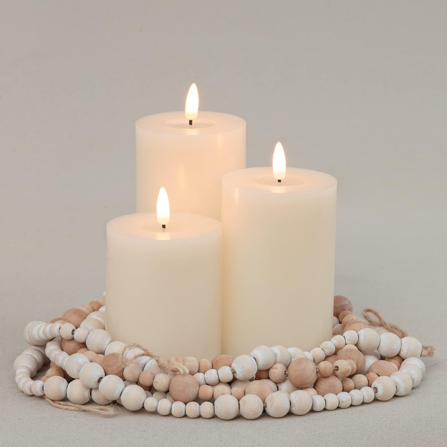 ANGELLOONG Gold Candles for Bathroom Decor, Glass Flameless Candles with Remote, Battery Operated LED Pillar Fake Candles with Timer for Christmas Home Fireplace Mantle Fall Decor