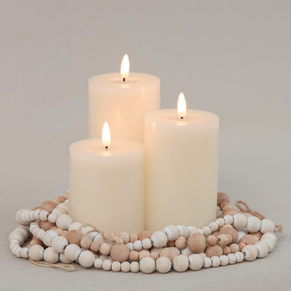 ANGELLOONG Gold Candles for Bathroom Decor, Glass Flameless Candles with Remote, Battery Operated LED Pillar Fake Candles with Timer for Christmas Home Fireplace Mantle Fall Decor