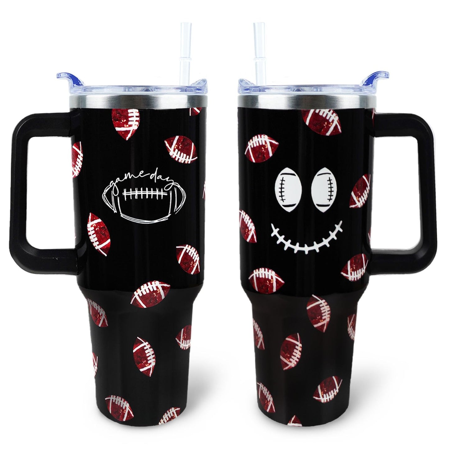 Baseball Mom 40 oz Tumbler with Handle and Straw Lid Leak Proof