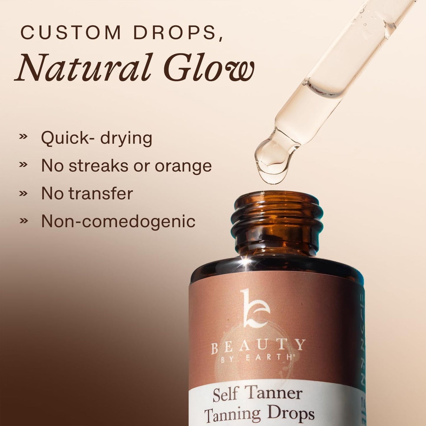 Self Tanning Drops - USA Made with Natural & Organic Ingredients, Medium Face Tanning Drops to Add to Lotion, Moisturizing Bronzing Tanner for Face & Body, Toxin Free Tanner for Fake Tan