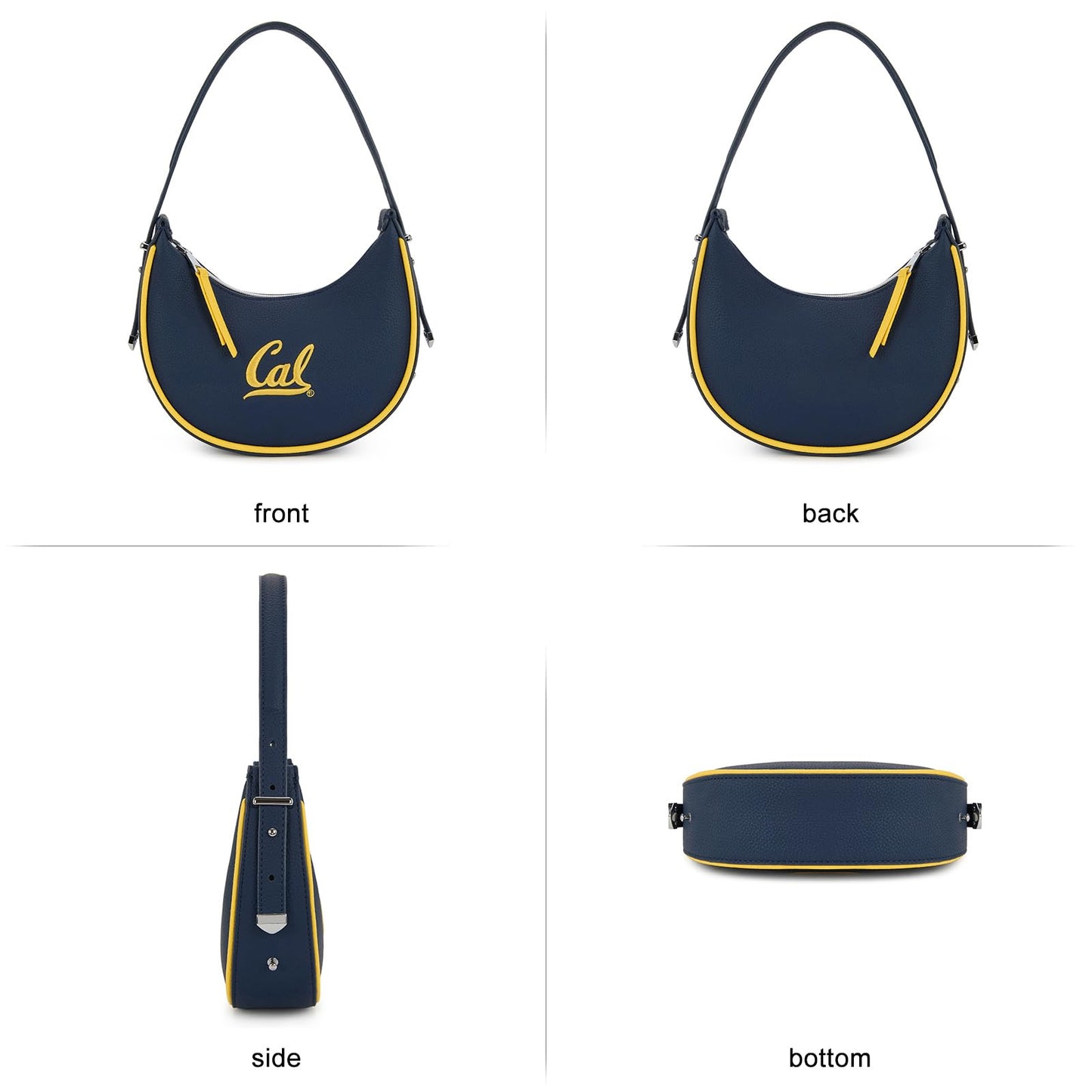 NCAA Crescent Shoulder Bag for Women, Half Moon Clutch Purses for Birthday/Graduation Gifts