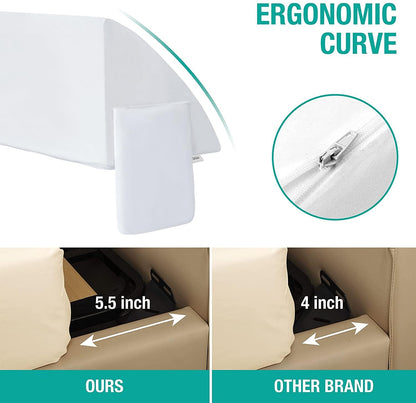Vekkia King Bed Wedge Pillow for Headboard Gap, 0–6" Gap Filler with Side Pockets & Washable Cover, Gray 76"x10"x6"