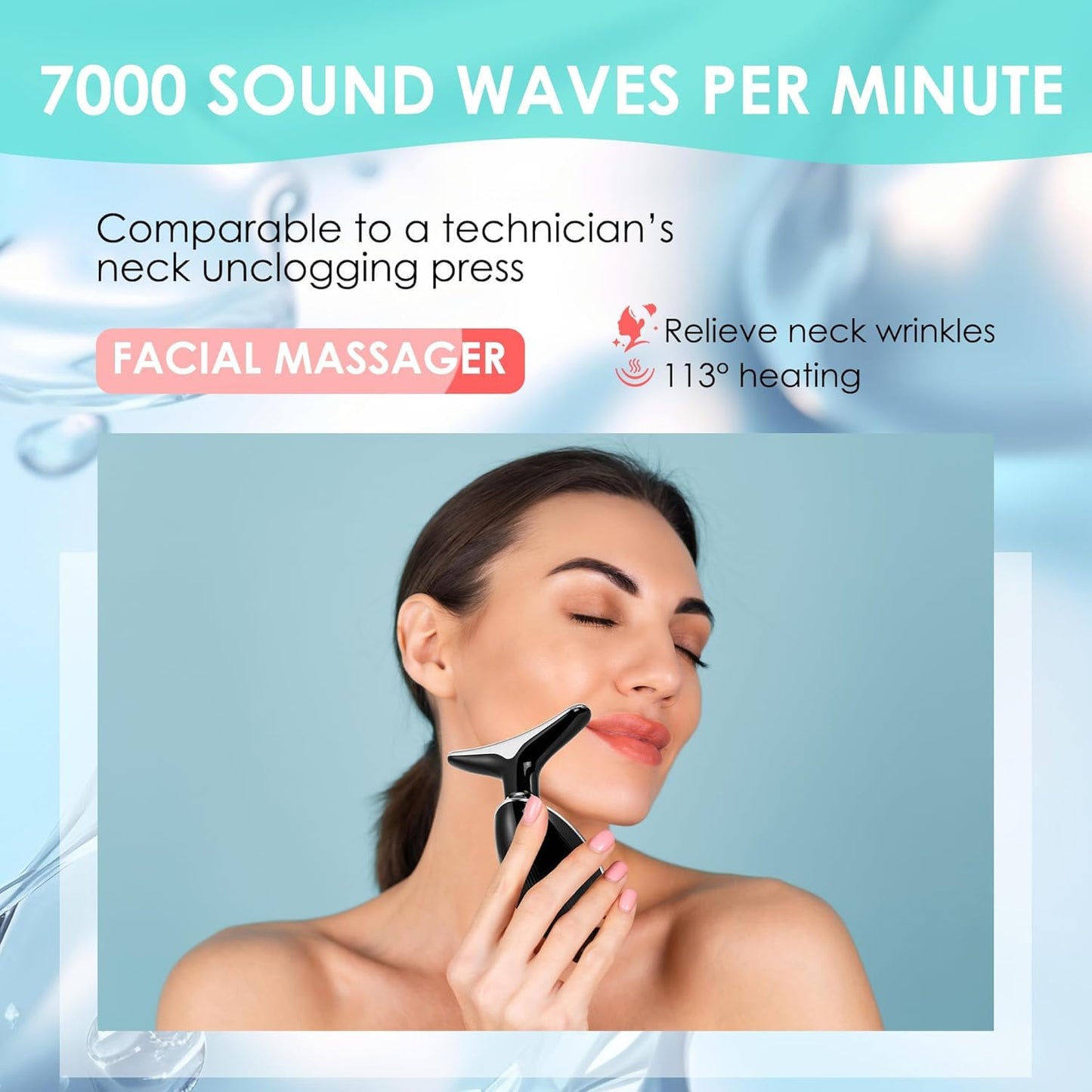 Facial Massager Face and Neck, Face 𝖲 culpting Wand Tool with 7 Color - Birthday, Christmas, Mothers Day, Valentines Day Gifts for Her Women Mom Best Friend Wife Teacher (White)