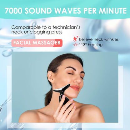 Facial Massager Face and Neck, Face 𝖲 culpting Wand Tool with 7 Color - Birthday, Christmas, Mothers Day, Valentines Day Gifts for Her Women Mom Best Friend Wife Teacher (White)