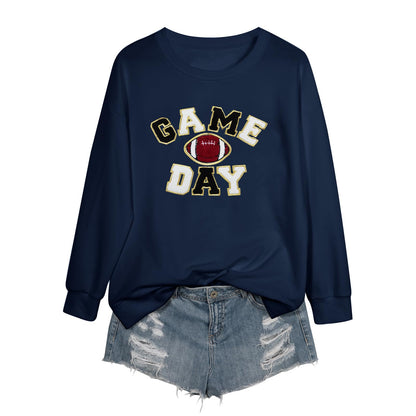 FLOYU Women Sunday Funday Sweatshirt Cute Football Graphic Pullover Game Day Weekend Tops Casual Football Season Shirt