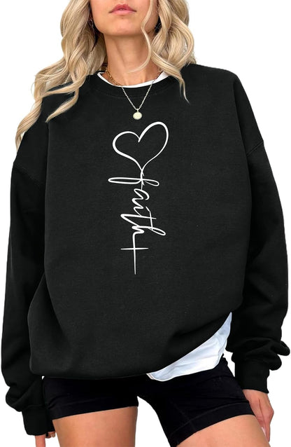 KIEKIECOO Faith Christian Sweatshirts