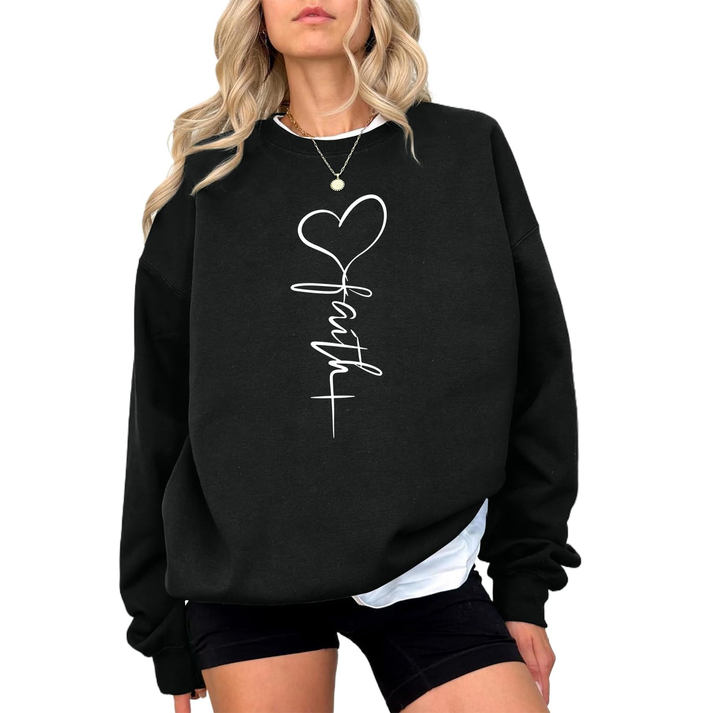 KIEKIECOO Faith Christian Sweatshirts