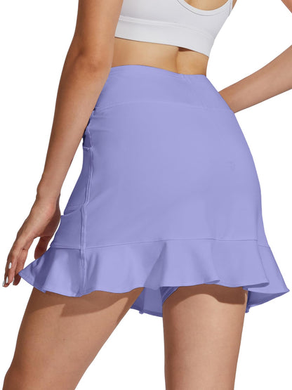 M MOTEEPI 15" Golf Skorts for Women with 4 Pockets High Waisted Ruffle Athletic Tennis Casual Skirts Summer