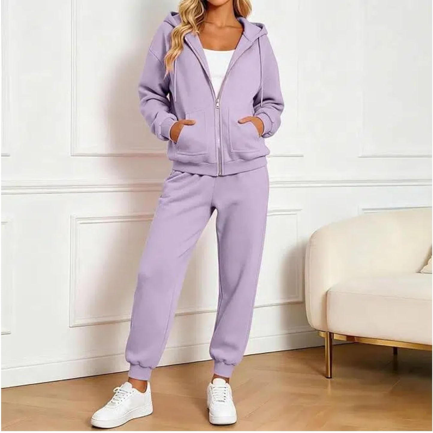 Jogger Sets For Women 2 Piece Zip Up Hoodie And Joggers Baggy Sweatsets