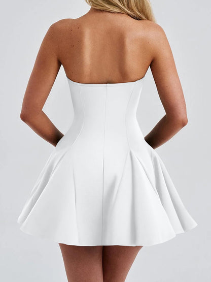 DAAWENXI Women's Strapless Mini Dress
