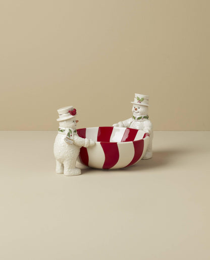 Lenox Figurine, Happy Holly Days North Pole Snowman Light-Up Figurine, Christmas Decorations, Christmas Decor Indoor, Snowman Design (Ivory, 1 Piece, 7.75-Inch Height) 2 AAA Batteries Not Included