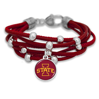 FTH Leather Cord Bracelet Silver Beads 7.5 Inch Officially Licensed