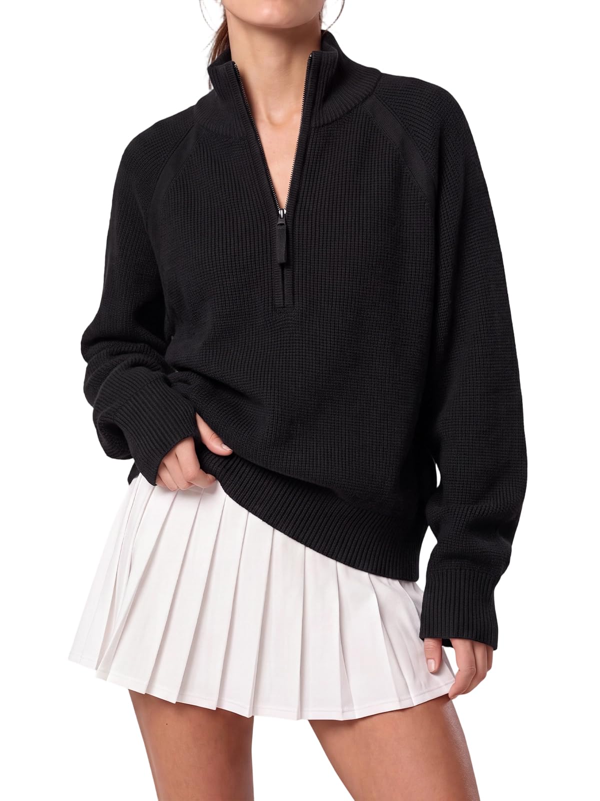 Women's Half Zip Sweater Long Sleeve Pullover
