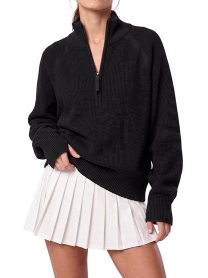 Women's Half Zip Sweater Long Sleeve Pullover