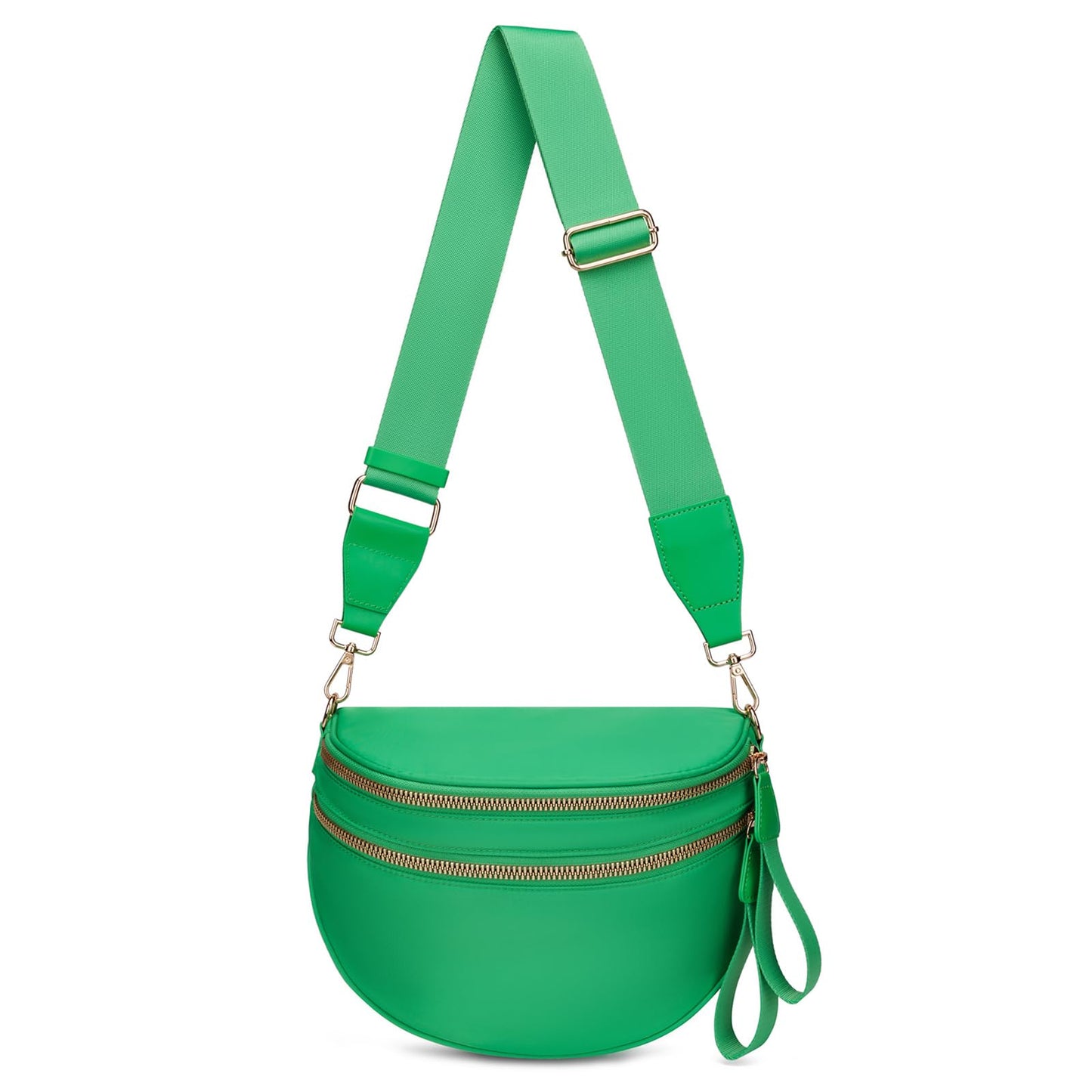 Pure Colour Crossbody Bum Bags for Women Spacious Checkered Cross body Bag Nylon Trendy Fanny Pack for Travel