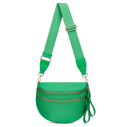 Pure Colour Crossbody Bum Bags for Women Spacious Checkered Cross body Bag Nylon Trendy Fanny Pack for Travel