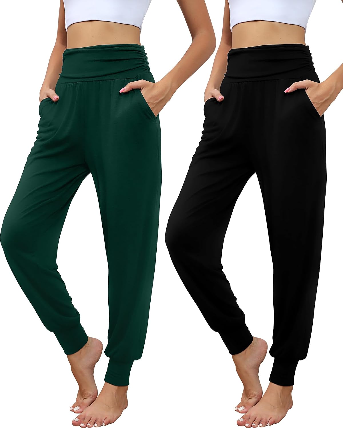 Locoowai 2 Pack Women's Yoga Sweatpants with Pockets