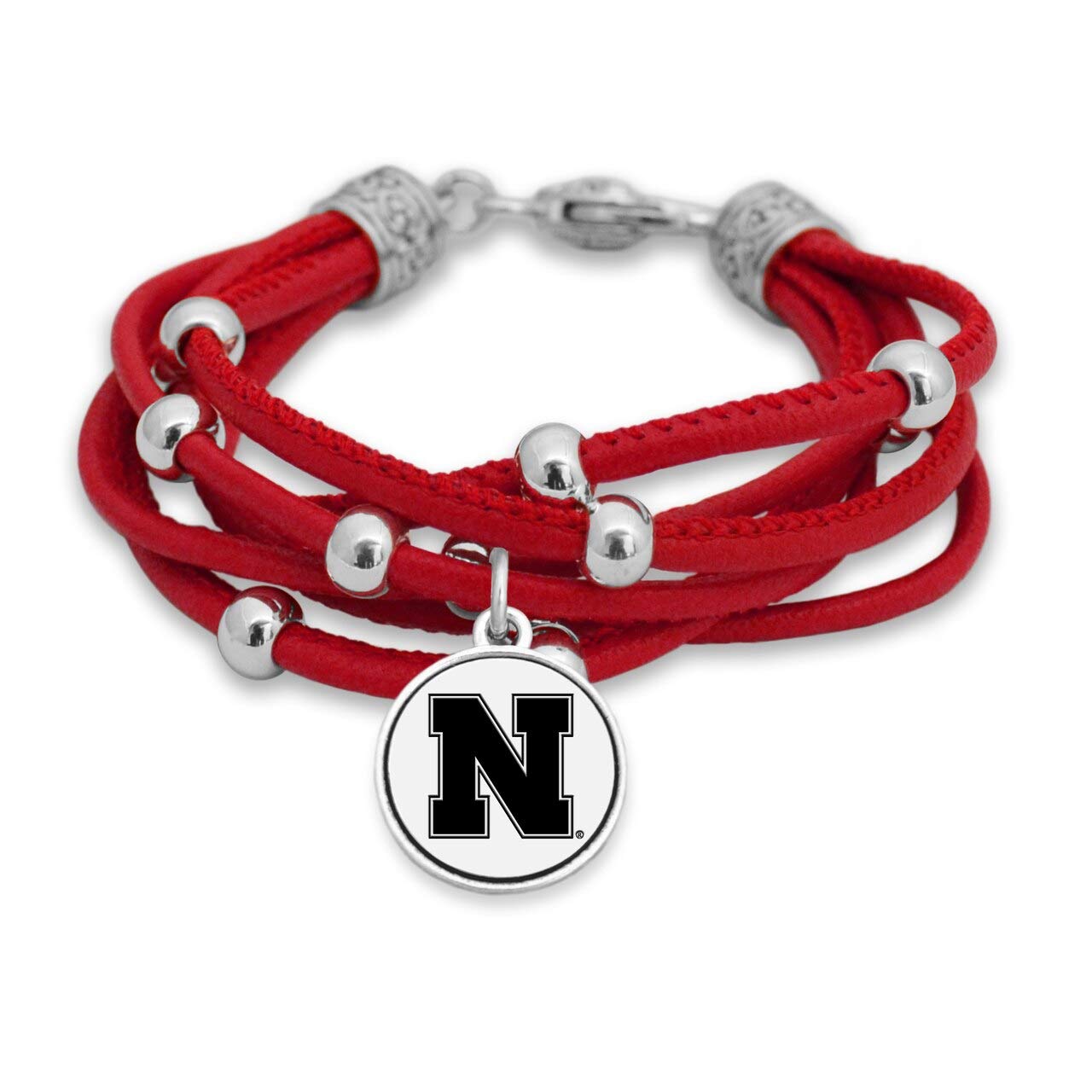 FTH Leather Cord Bracelet Silver Beads 7.5 Inch Officially Licensed