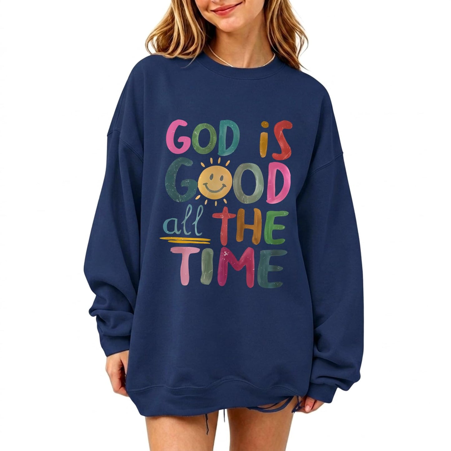 BeWithYou Christian Sweatshirts for Women -God is Good