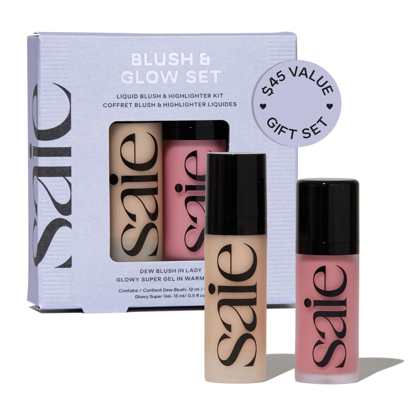 Saie Dew Liquid Blush for Cheeks - Hydrating Cream Blush Stick with a Blendable + Buildable Formula - Skincare Infused Dewy Cheek Tint for a Natural Flush - Glowy Makeup Essential - Baby (.40 oz)