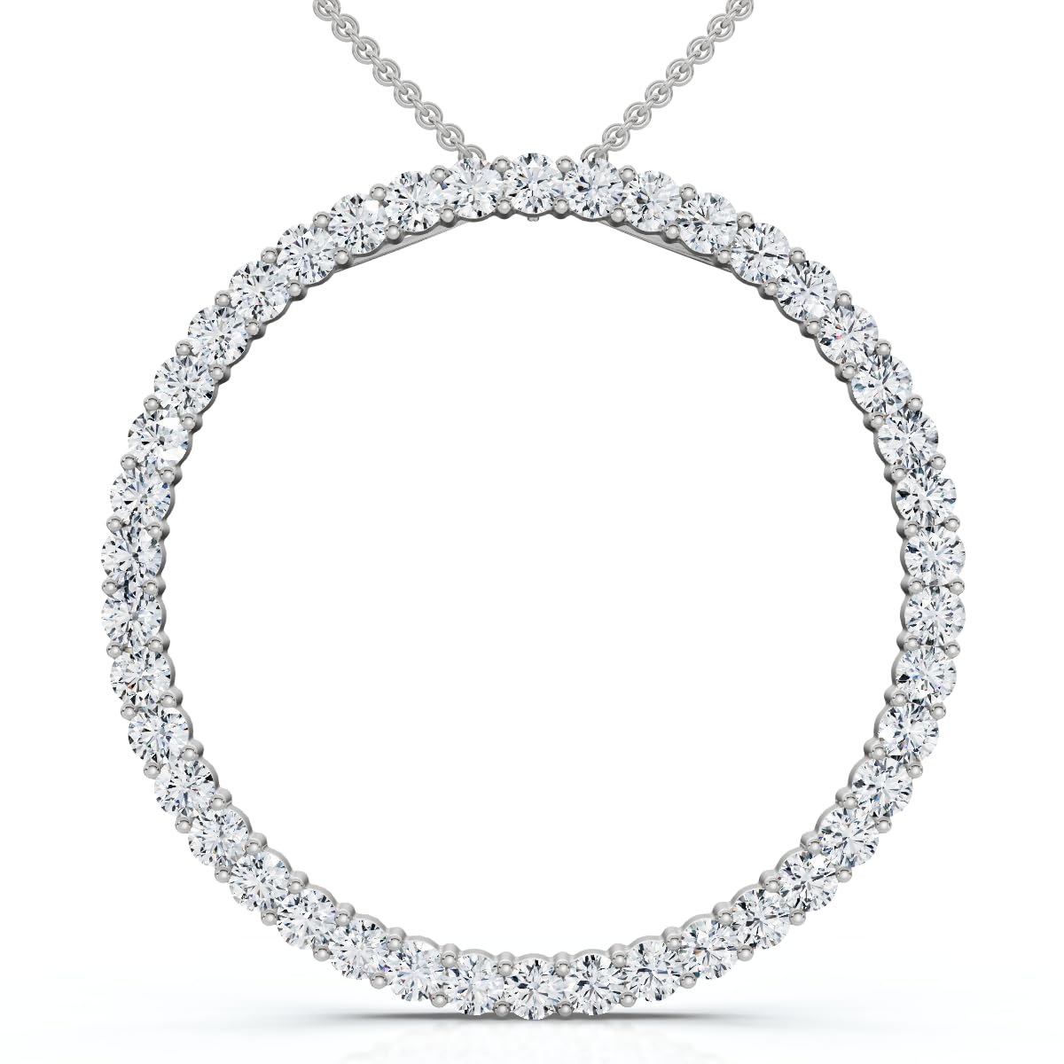 Pompeii 1 Ct Real Diamond Circle Of Life Eternity Round Pendant 14K White or Yellow Gold