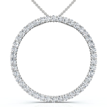 Pompeii 1 Ct Real Diamond Circle Of Life Eternity Round Pendant 14K White or Yellow Gold