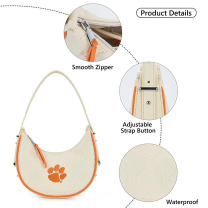 NCAA Crescent Shoulder Bag for Women, Half Moon Clutch Purses for Birthday/Graduation Gifts