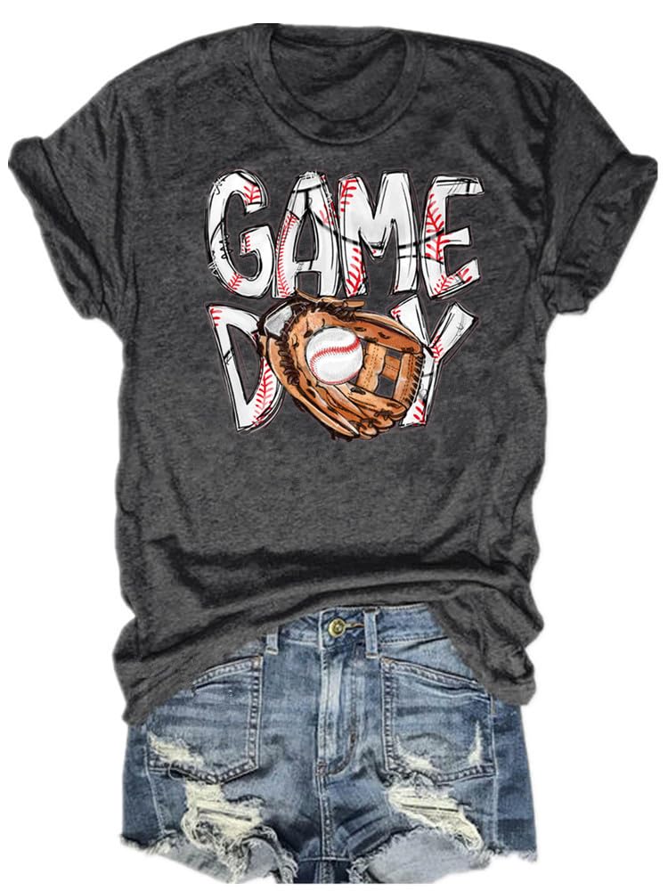 Baseball Shirts Women Tis The Season Baseball Mom T-Shirts Letter Print Graphic Tee Tops