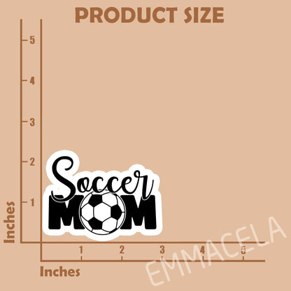 (3PCS) Soccer Mom Sticker - Waterproof Vinyl Decal for Books, Laptops, Tumblers, Water Bottles, Scrapbooks - Sport Stickers Gift for Mom, Mama - 3 x 2.3 Inch.