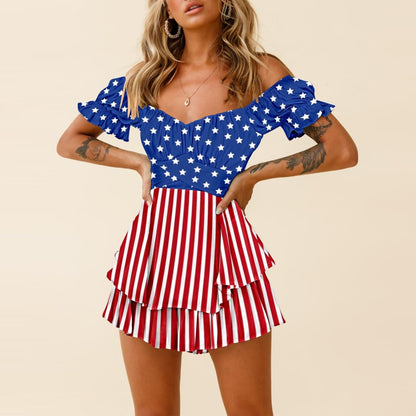 Fixmatti Women's Color Block Romper