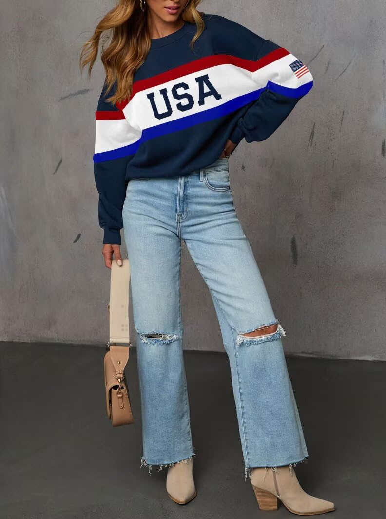 LEEDYA Women USA Sweatshirt