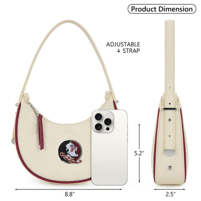 NCAA Crescent Shoulder Bag for Women, Half Moon Clutch Purses for Birthday/Graduation Gifts