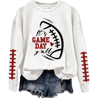 It's Game Day Y'all Sweatshirt Footbal Game Day Sweatshirt Women Funny Football Shirts For Women