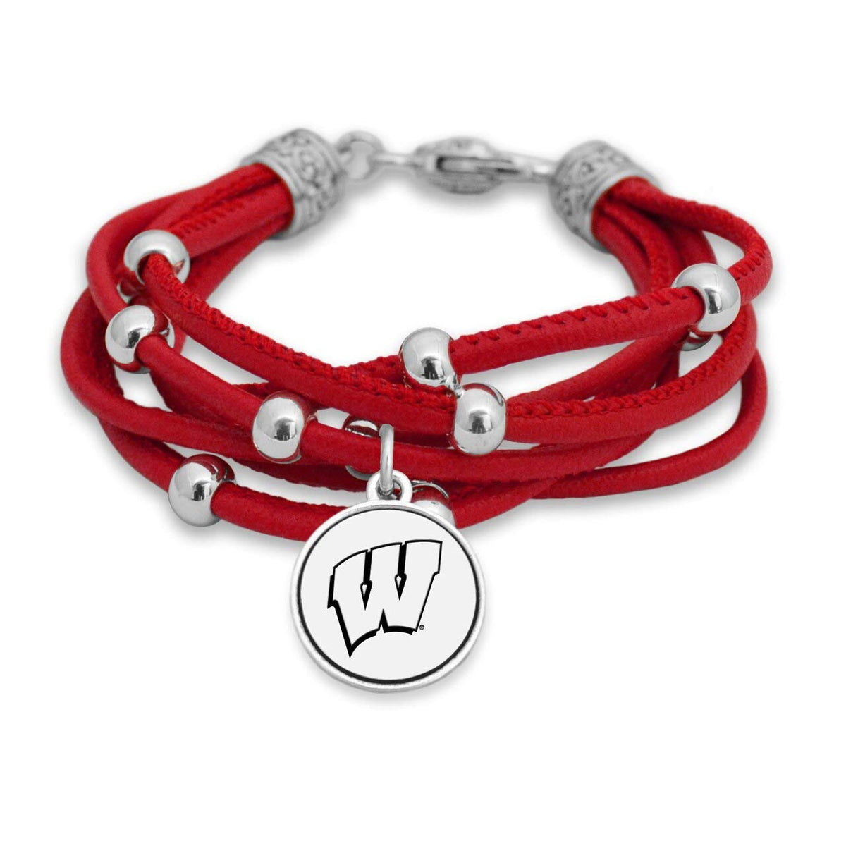 FTH Leather Cord Bracelet Silver Beads 7.5 Inch Officially Licensed