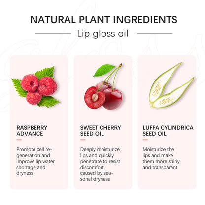 Sokgo Hydrating Lip Glow Oil, Plumping Lip Gloss, Moisturizing Lip Oil Gloss, Transparent Moisturizing Lip Balm, Natural Lip Plumper (Cherry)