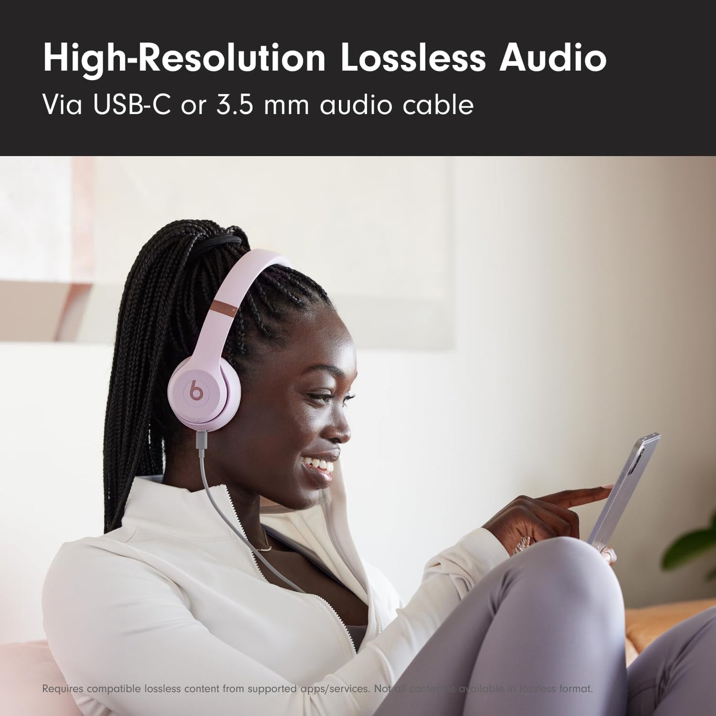 Beats Solo 4 - Wireless On-Ear Bluetooth Headphones, Up to 50-Hour Battery Life, Ultra-Lightweight Comfort, Powerful and Balanced Sound, Apple & Android Compatible - Amazon Exclusive Metallic Pink