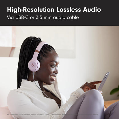 Beats Solo 4 - Wireless On-Ear Bluetooth Headphones, Up to 50-Hour Battery Life, Ultra-Lightweight Comfort, Powerful and Balanced Sound, Apple & Android Compatible - Amazon Exclusive Metallic Pink