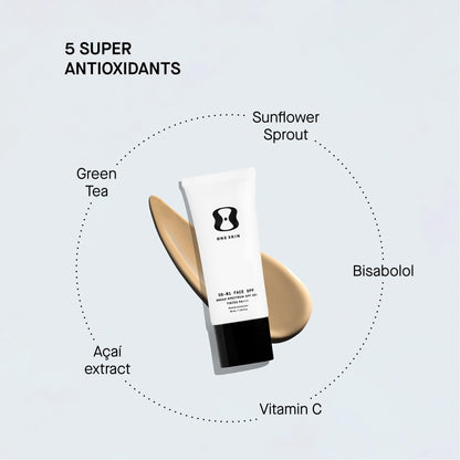 OneSkin FACE SPF OS-01 Peptide Broad Spectrum SPF 30+ Mineral Sunscreen- Scientifically Proven to Protect Skin from UV Aging, Includes Potent Antioxidants