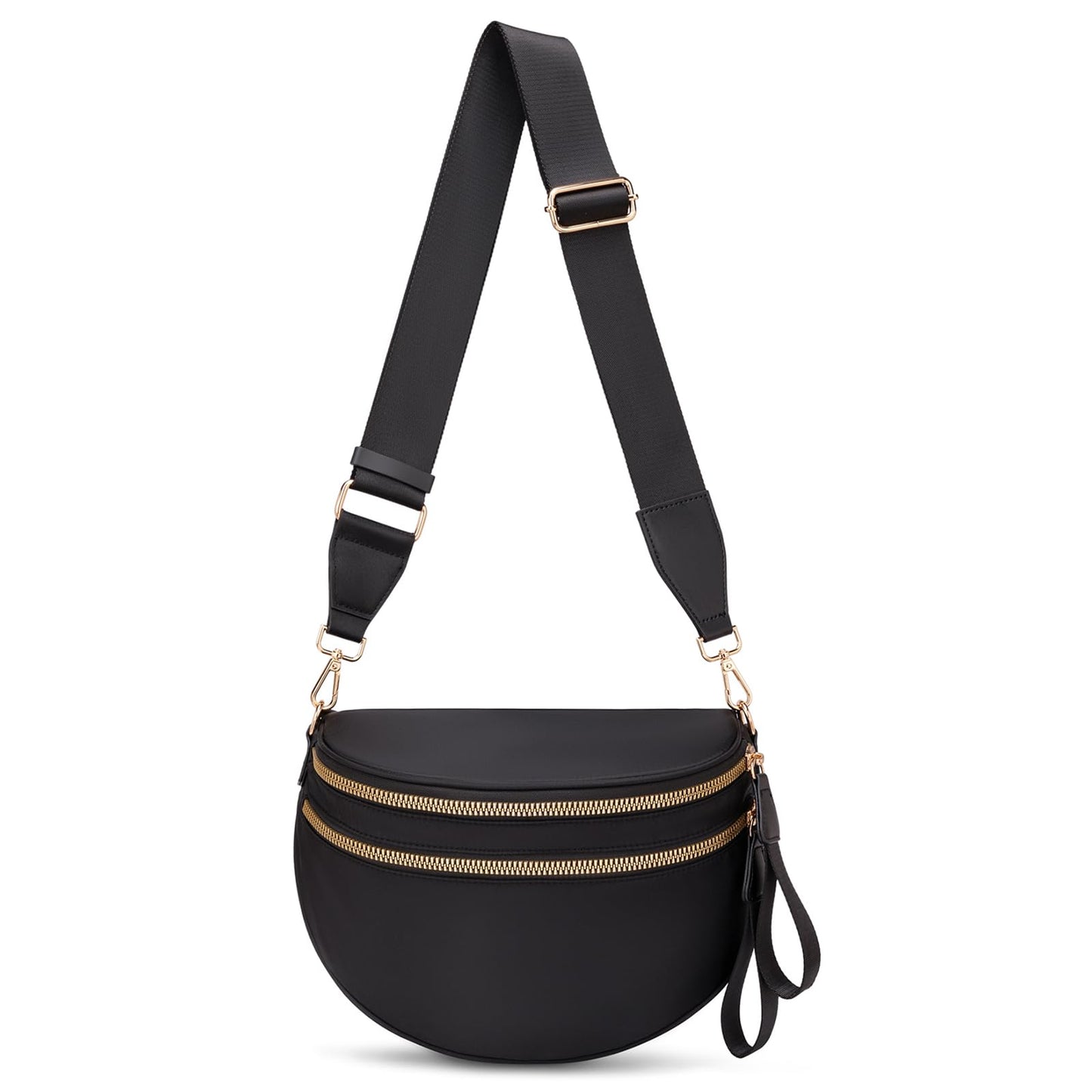 Pure Colour Crossbody Bum Bags for Women Spacious Checkered Cross body Bag Nylon Trendy Fanny Pack for Travel