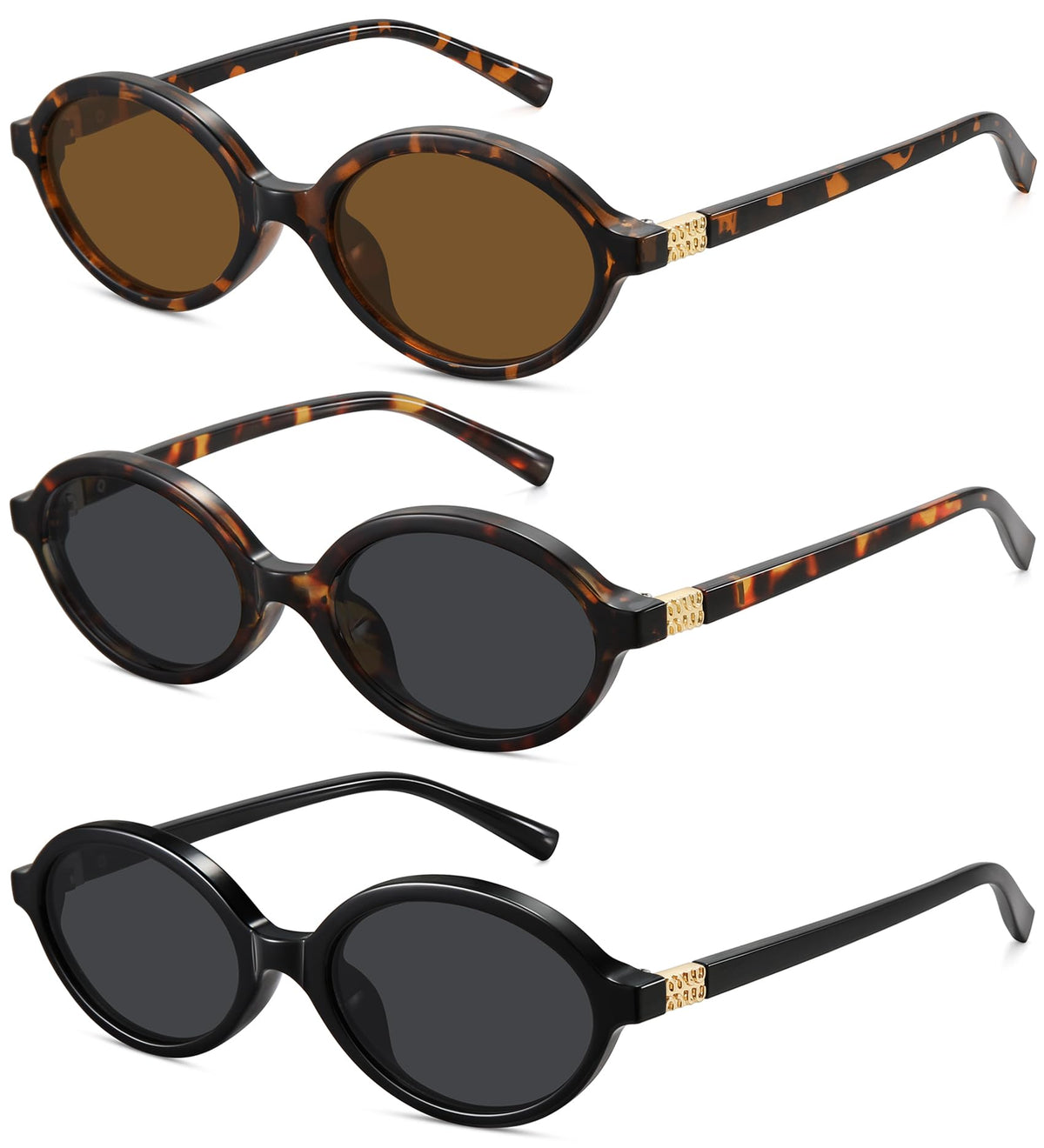 WOWSUN Retro Oval Sunglasses for Women,Slim 90s Vintage Fashion Shades