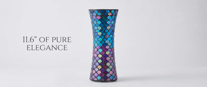 11.6" H Purple Red Mosaic Vase