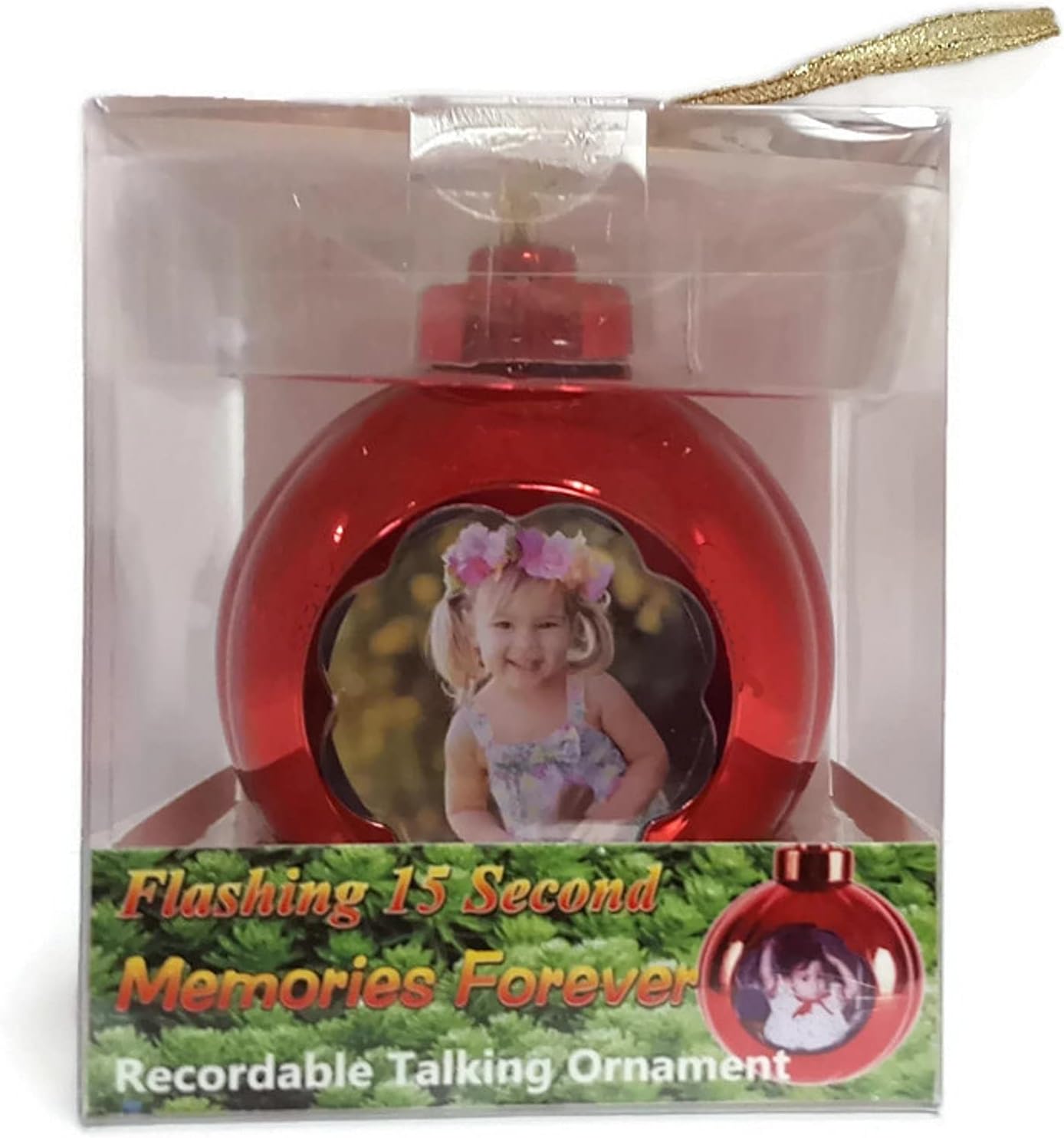 15 Second Recordable Red Christmas Holiday Ornament