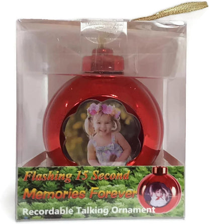 15 Second Recordable Red Christmas Holiday Ornament