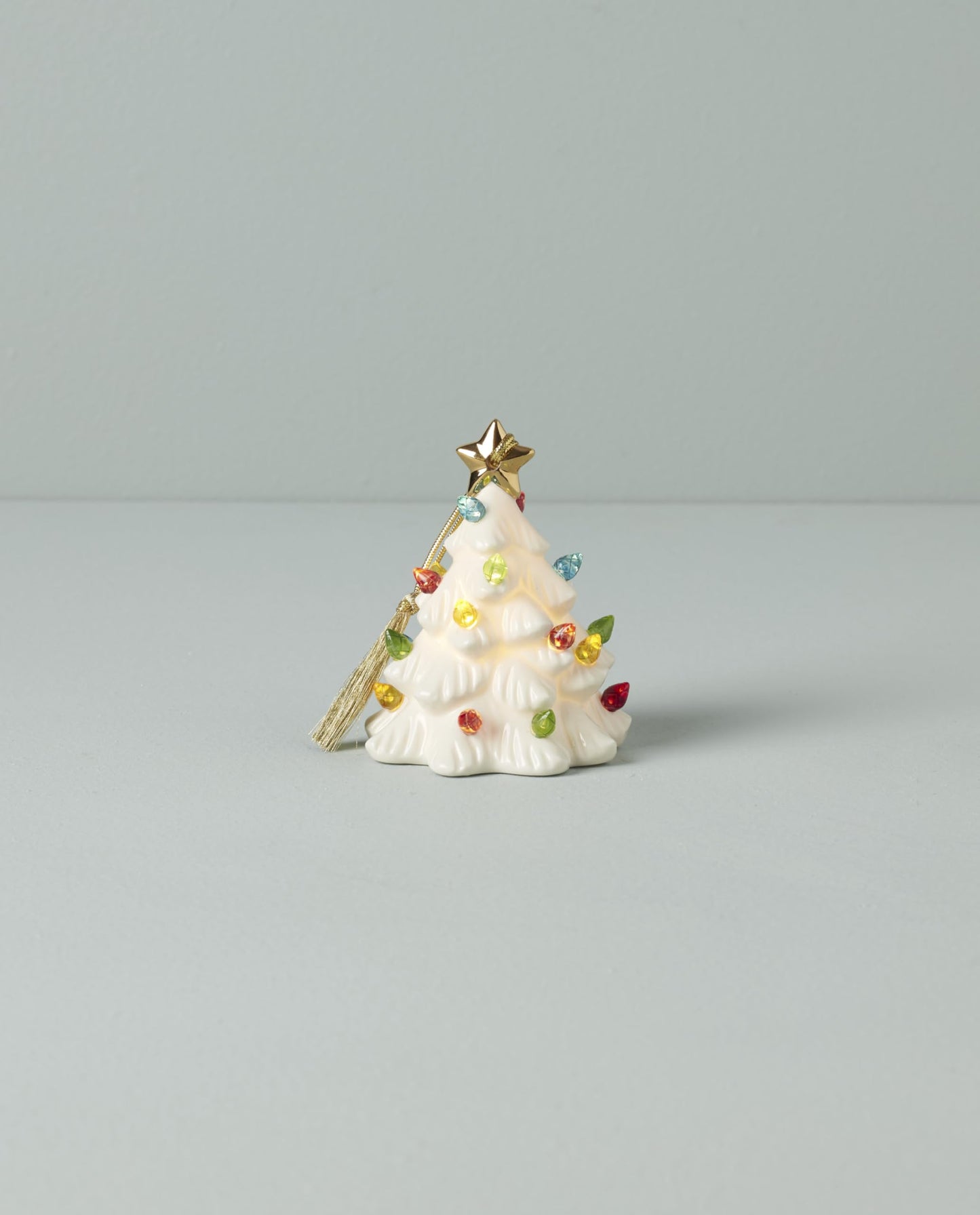 Lenox 893624 Treasured Traditions Holiday Red Bulbs Lit Tree, Christmas Decor