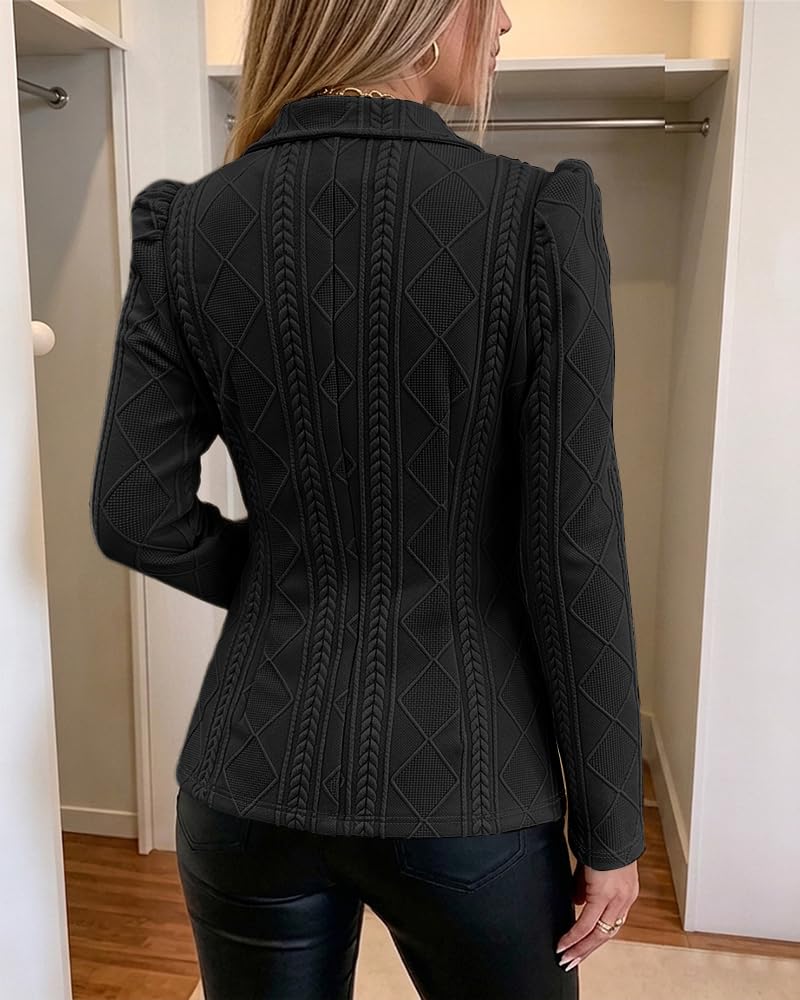CHICME Women's Argyle Knit Blazer