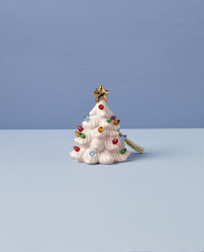 Lenox 893624 Treasured Traditions Holiday Red Bulbs Lit Tree, Christmas Decor