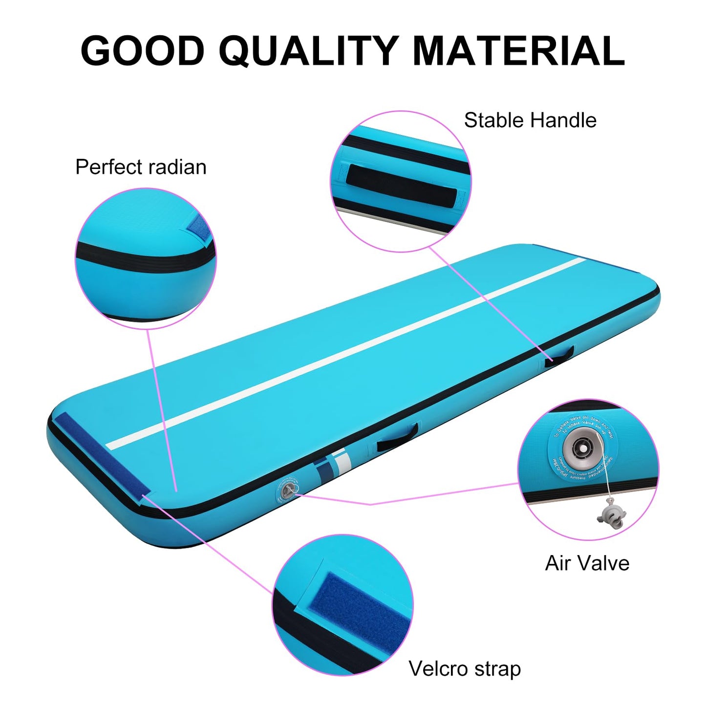 Tumble Track, Inflatable Tumbling Mat,Tumble Track Mats for Gymnastics, and Tumble Track with 4/6/8 Inches Thickness for Home, Training, Cheerleading, Yoga, Water with Pump
