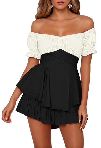 Fixmatti Women's Color Block Romper