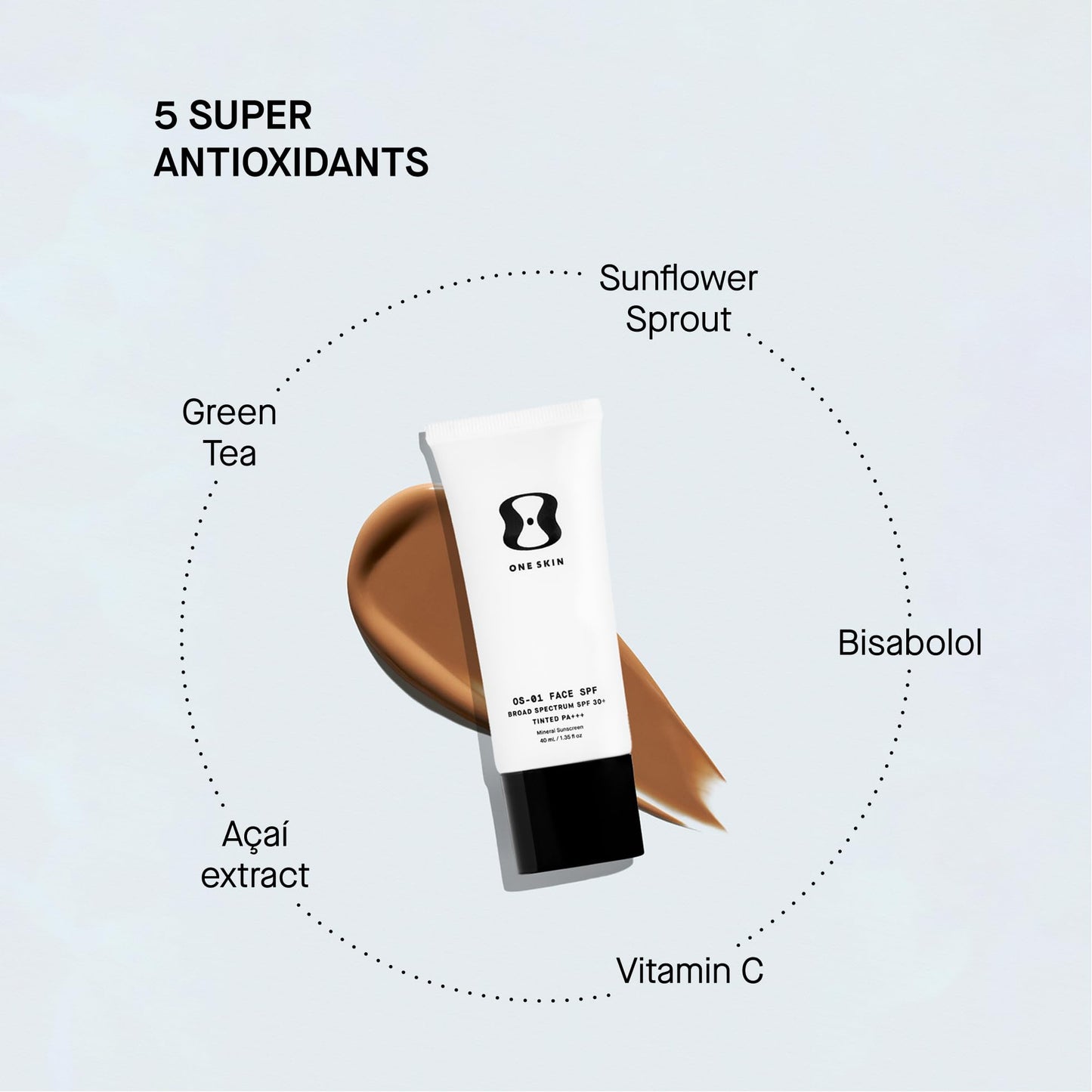 OneSkin FACE SPF OS-01 Peptide Broad Spectrum SPF 30+ Mineral Sunscreen- Scientifically Proven to Protect Skin from UV Aging, Includes Potent Antioxidants